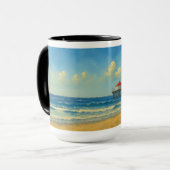 Manhattan Beach Pier met rood dak Mok (Voorkant links)