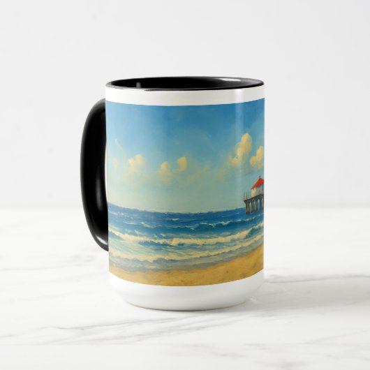 Manhattan Beach Pier met rood dak Mok (Voorkant links)