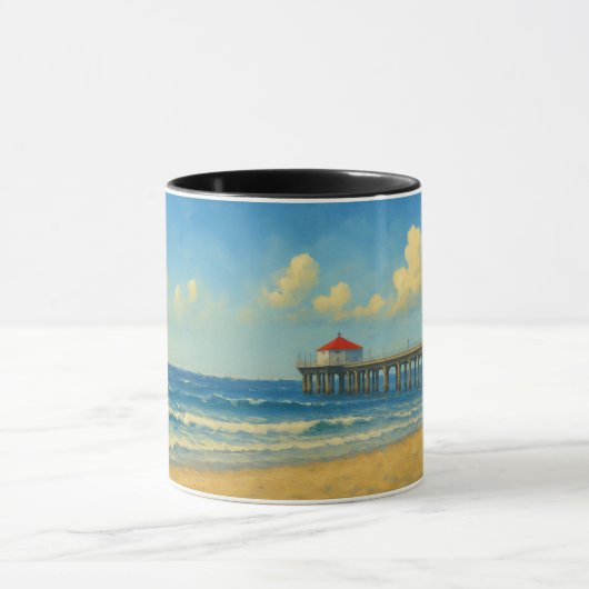 Manhattan Beach Pier met rood dak Mok (Midden)