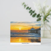 Manhattan Beach pier op Sunset Briefkaart (Staand voorkant)