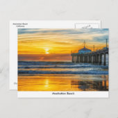 Manhattan Beach pier op Sunset Briefkaart (Voorkant / Achterkant)
