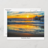 Manhattan Beach pier op Sunset Briefkaart (Voorkant / Achterkant)