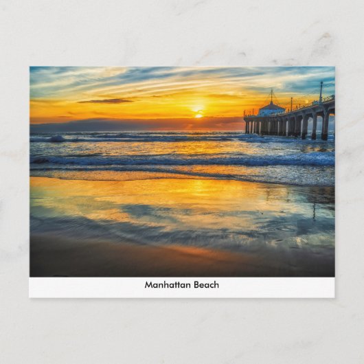 Manhattan Beach pier op Sunset Briefkaart (Voorkant)