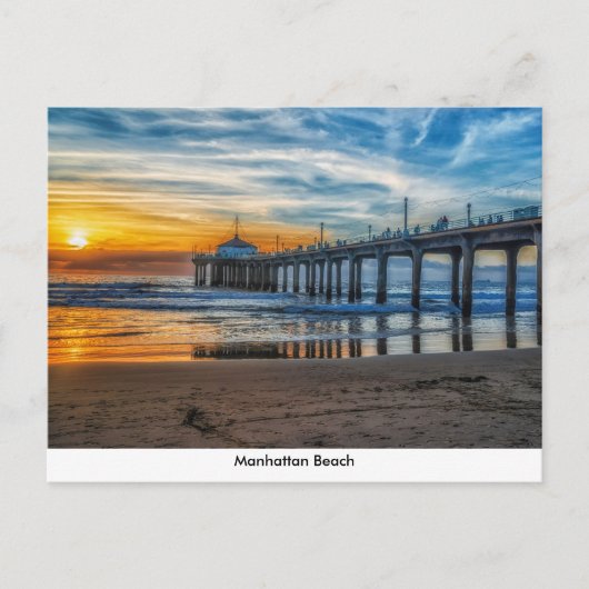 Manhattan Beach pier op Sunset Briefkaart (Voorkant)