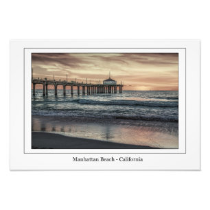 Manhattan Beach pier op Sunset Photo Print Foto Afdruk