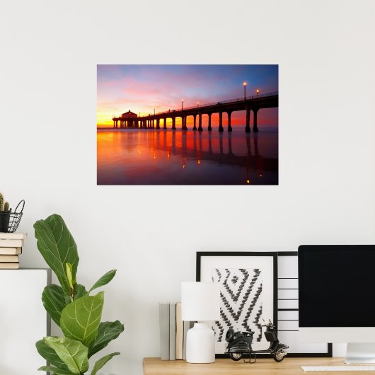 Manhattan Beach Pier Poster (Thuiskantoor)