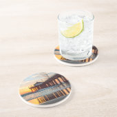 Manhattan Beach Pier Sunset Zandsteen Onderzetter (Zijkant)