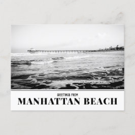 Manhattan Beach Pier, zwart-wit Briefkaart