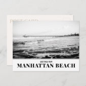 Manhattan Beach Pier, zwart-wit Briefkaart (Voorkant / Achterkant)