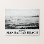 Manhattan Beach Pier Zwart-wit Puzzel (Horizontaal)