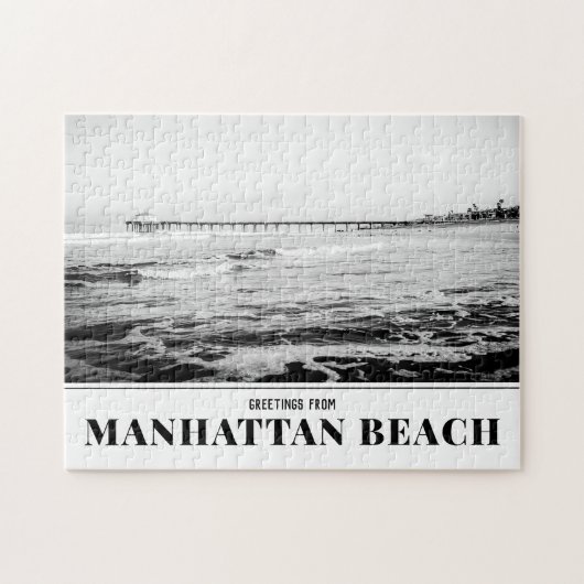 Manhattan Beach Pier Zwart-wit Puzzel (Horizontaal)