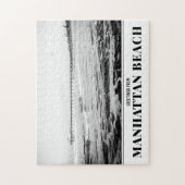 Manhattan Beach Pier Zwart-wit Puzzel Legpuzzel (Verticaal)
