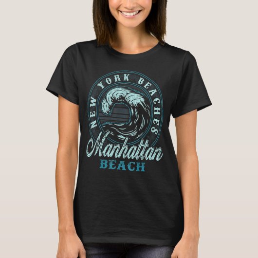 Manhattan Beach Retro Wave Cirkel T-shirt (Voorkant)