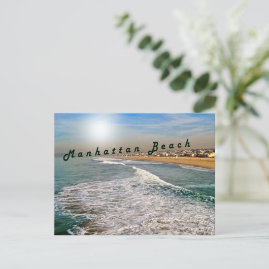 Manhattan Beach Waves Briefkaart (Staand voorkant)