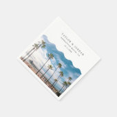 Manhattan Beach Wedding Custom Cocktail Napkin Servet (Hoek)