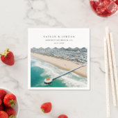 Manhattan Beach Wedding Custom Cocktail Napkin Servet (Insitu)