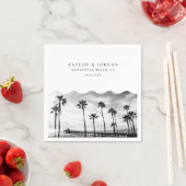 Manhattan Beach Wedding Custom Cocktail Napkin Servet (Insitu)