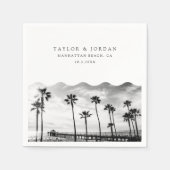 Manhattan Beach Wedding Custom Cocktail Napkin Servet (Voorkant)
