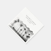 Manhattan Beach Wedding Custom Cocktail Napkin Servet (Hoek)