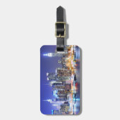 Manhattan bij nacht bagagelabel (Voorkant verticaal)