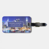 Manhattan bij nacht bagagelabel (Achterkant horizontaal)