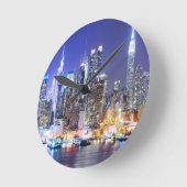Manhattan bij nacht ronde klok (Hoek)