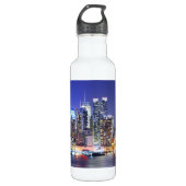 Manhattan bij nacht waterfles  (Voorkant)