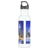 Manhattan bij nacht waterfles  (Achterkant)