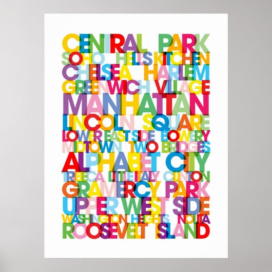 Manhattan Boroughs Bus Blind Poster (Voorkant)