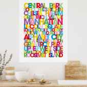 Manhattan Boroughs Bus Blind Poster (Keuken)