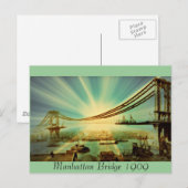 Manhattan Bridge 1909 Briefkaart (Voorkant / Achterkant)