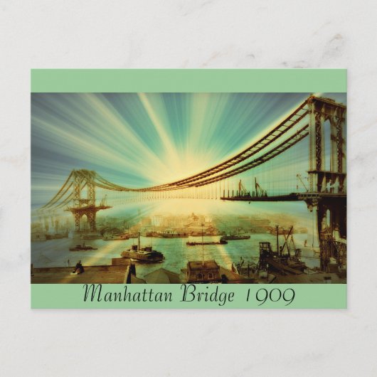Manhattan Bridge 1909 Briefkaart (Voorkant)