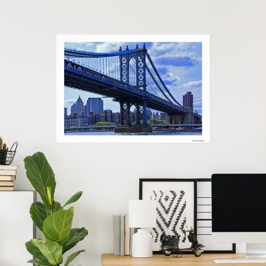 Manhattan Bridge A2 van NYC Poster (Thuiskantoor)