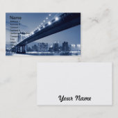 Manhattan Bridge and Skyline at Night, NYC Visitekaartje (Voorkant / Achterkant)