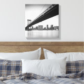 Manhattan Bridge and skyline, New York, VS. Canvas Afdruk (Insitu (Slaapkamer))