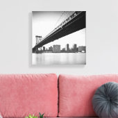 Manhattan Bridge and skyline, New York, VS. Canvas Afdruk (Insitu (Woonkamer))