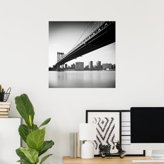Manhattan Bridge and skyline, New York, VS. Poster (Thuiskantoor)