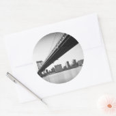 Manhattan Bridge and skyline, New York, VS. Ronde Sticker (Envelop)