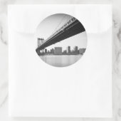 Manhattan Bridge and skyline, New York, VS. Ronde Sticker (Tas)