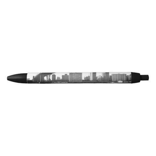 Manhattan Bridge and skyline, New York, VS. Zwarte Inkt Pen (Voorkant)