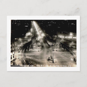 Manhattan Bridge at Night, Vintage van New York Briefkaart