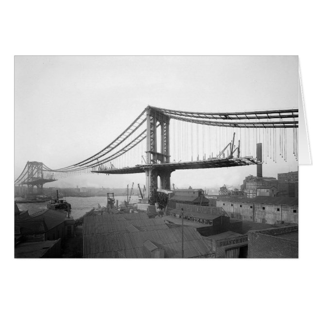 Manhattan Bridge-bouw, 1909 (Voorkant Horizontaal)