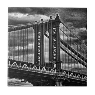 Manhattan Bridge BW A1 van NYC Tegeltje