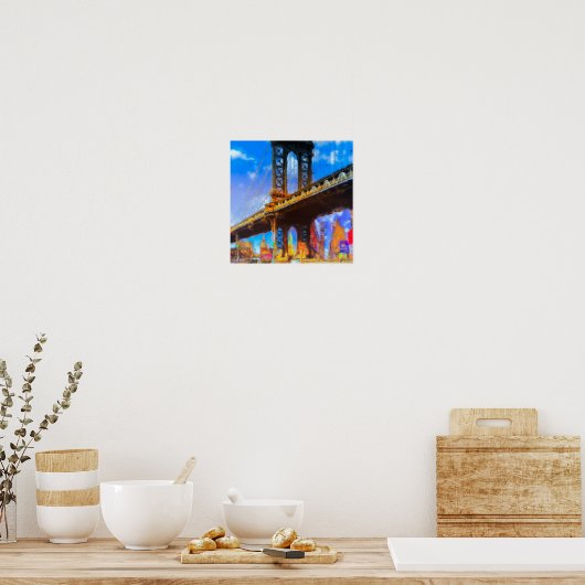 Manhattan-bridge collage poster (Keuken)