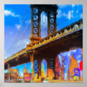 Manhattan-bridge collage poster (Voorkant)