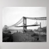 Manhattan Bridge Construction, 1909.  foto Poster (Voorkant)