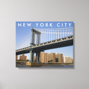 Manhattan Bridge de East River New York City Canvas Afdruk