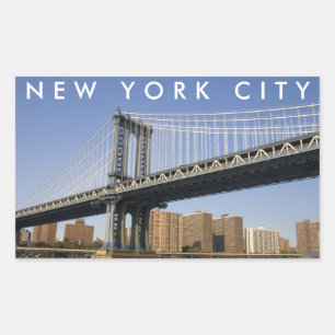 Manhattan Bridge de East River New York City Rechthoekige Sticker