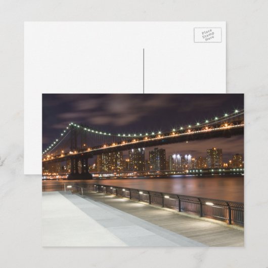 Manhattan Bridge en NYC Skyline Briefkaart (Voorkant / Achterkant)