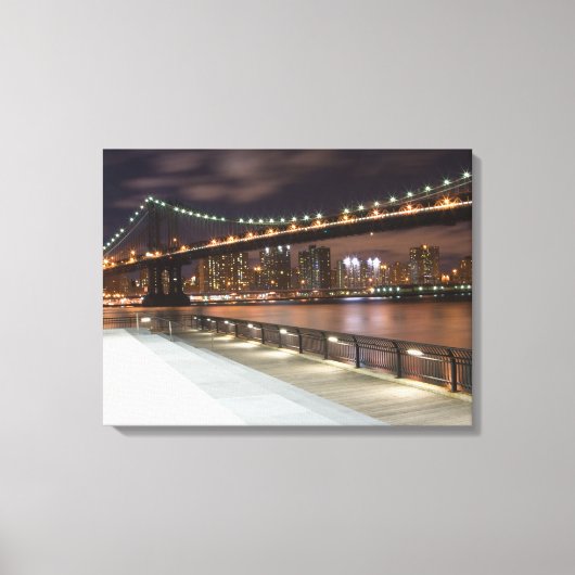 Manhattan Bridge en NYC Skyline Canvas Afdruk (Voorkant)